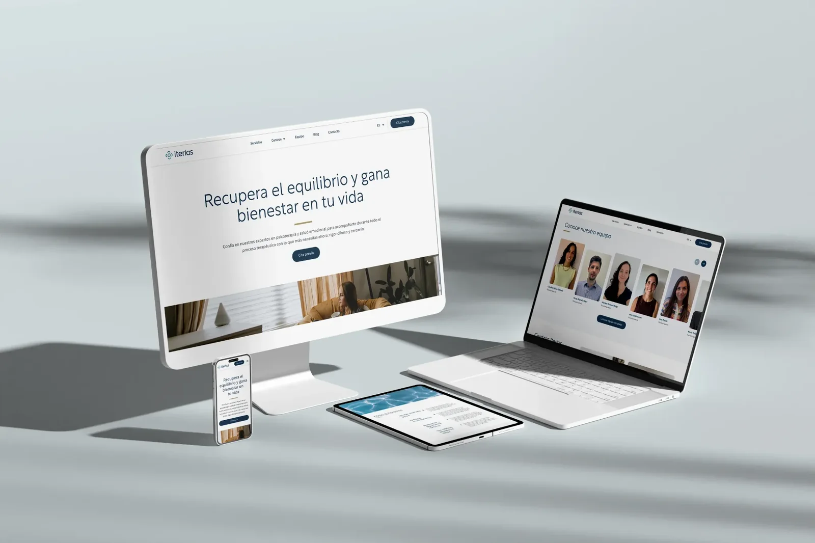 Iterias digital experience across different devices.