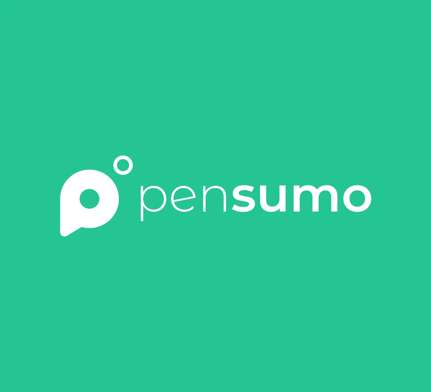 Pensumo logo on a green background.